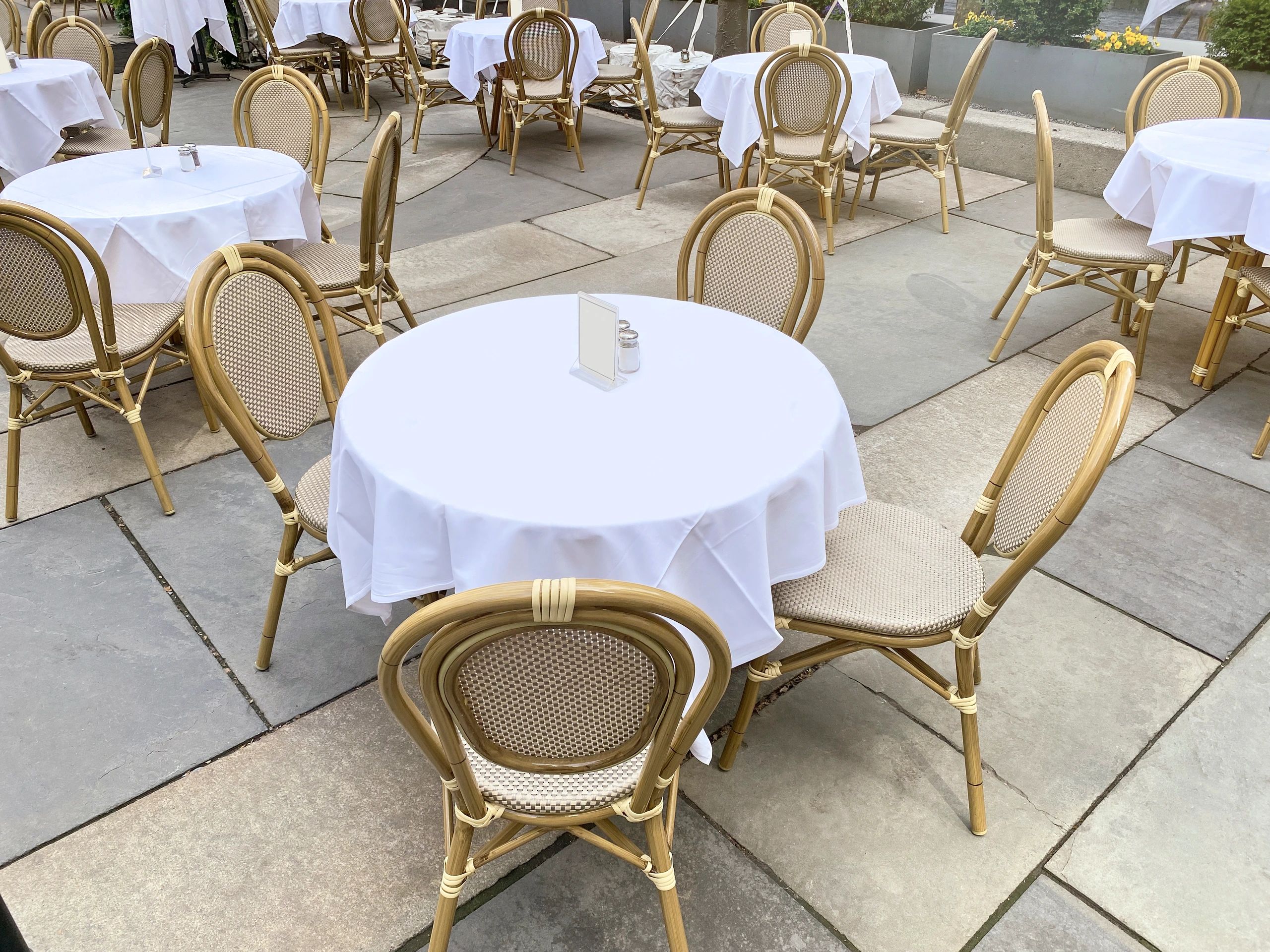 Upscale restaurant table setting for special occasions