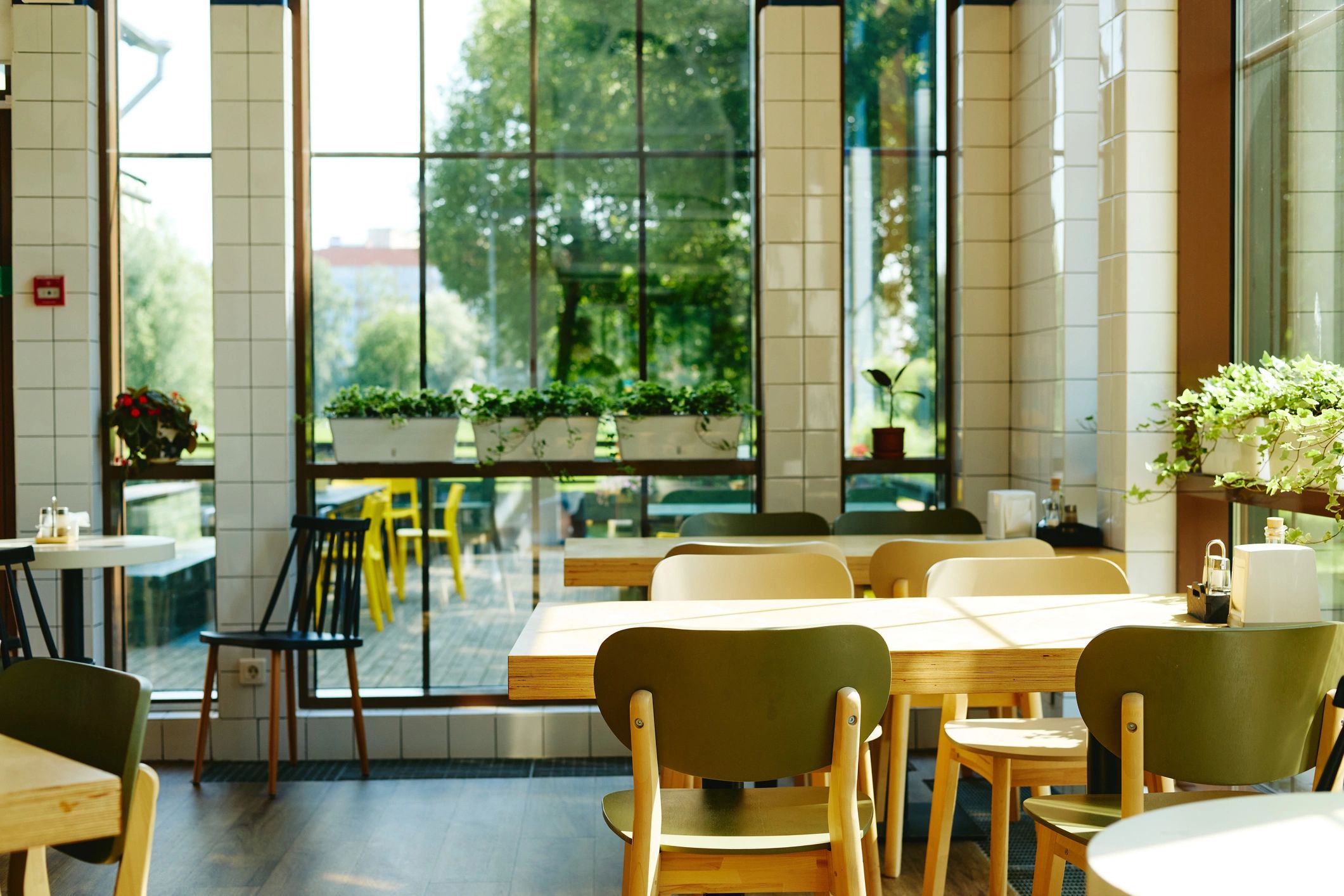 Restaurant dining room suited for team gatherings